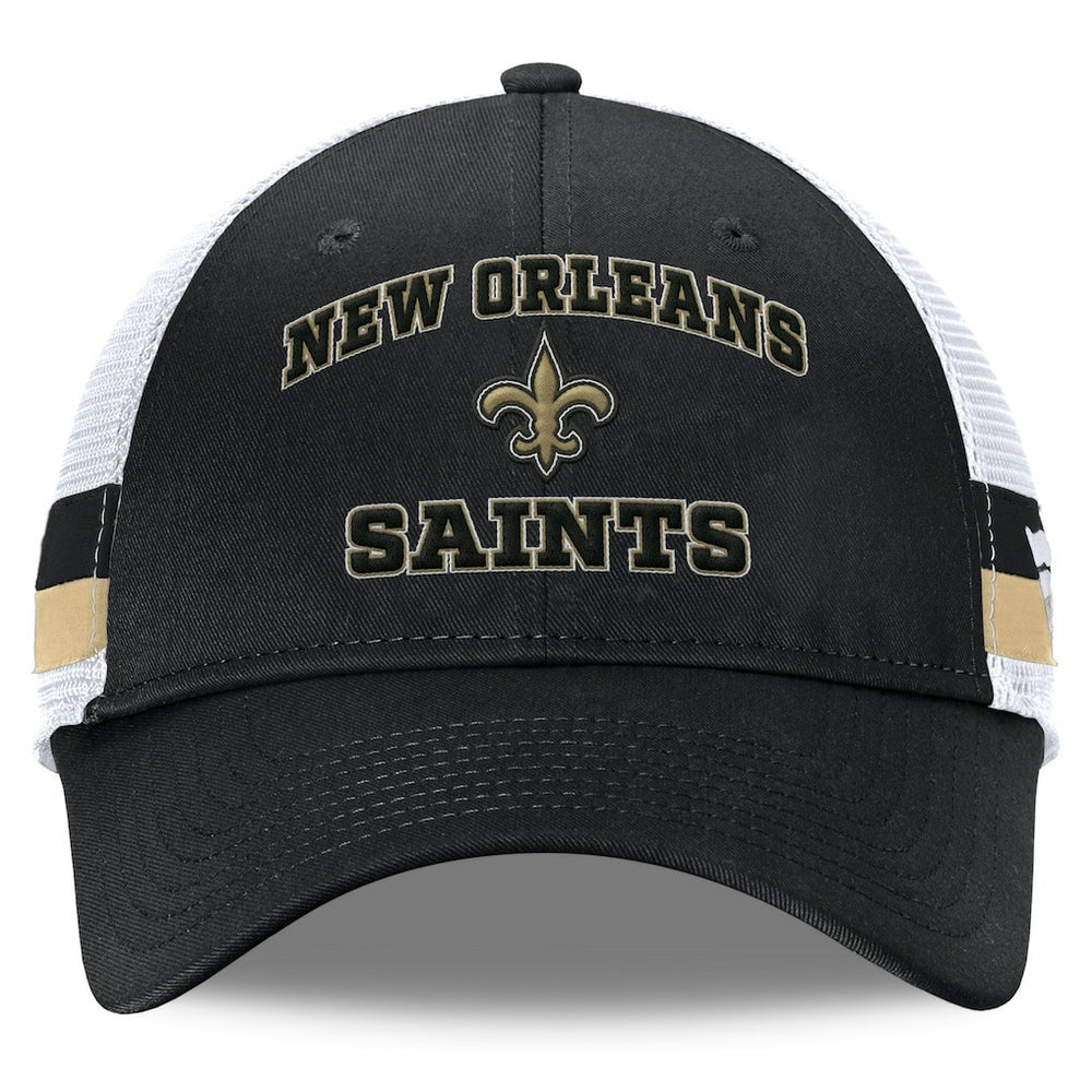 Fanatics New Orleans Saints Fundamentals Side Stripe Trucker Adjustable Hat Black/White