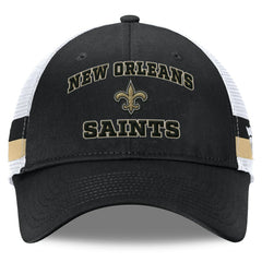 Fanatics New Orleans Saints Fundamentals Side Stripe Trucker Adjustable Hat Black/White