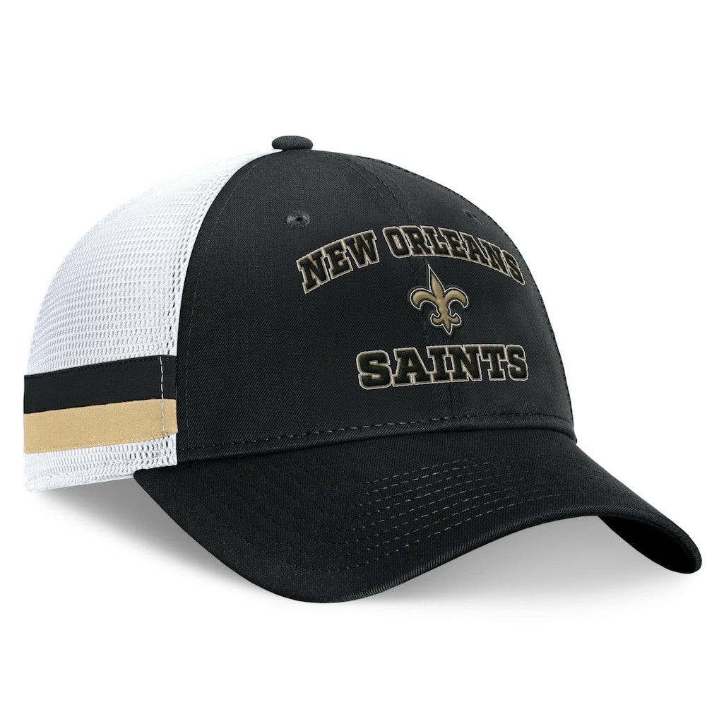Fanatics New Orleans Saints Fundamentals Side Stripe Trucker Adjustable Hat Black/White