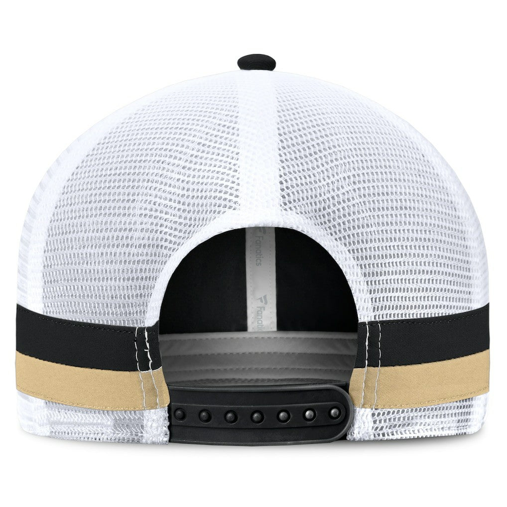 Fanatics New Orleans Saints Fundamentals Side Stripe Trucker Adjustable Hat Black/White