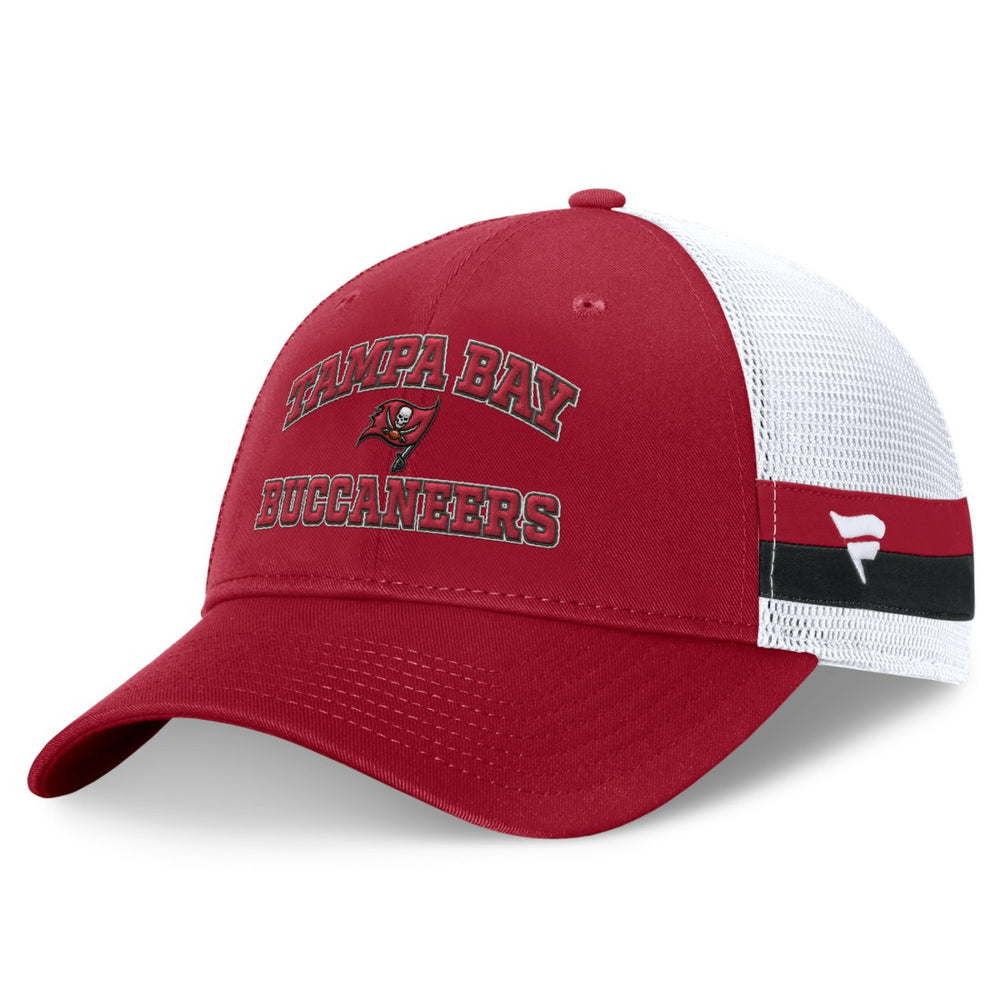 Fanatics Tampa Bay Buccaneers Fundamentals Side Stripe Trucker Adjustable Hat Red/White