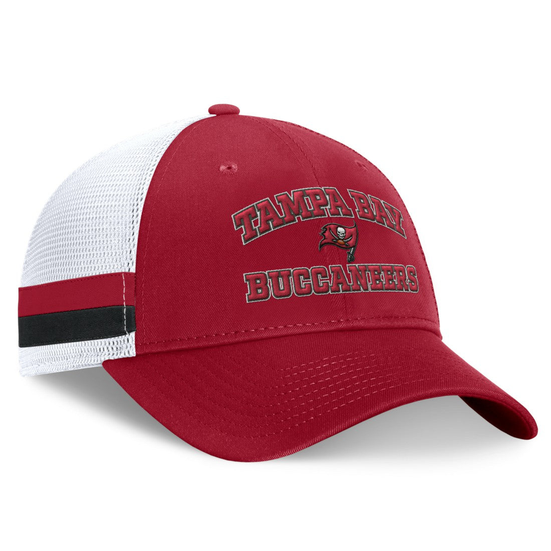 Fanatics Tampa Bay Buccaneers Fundamentals Side Stripe Trucker Adjustable Hat Red/White