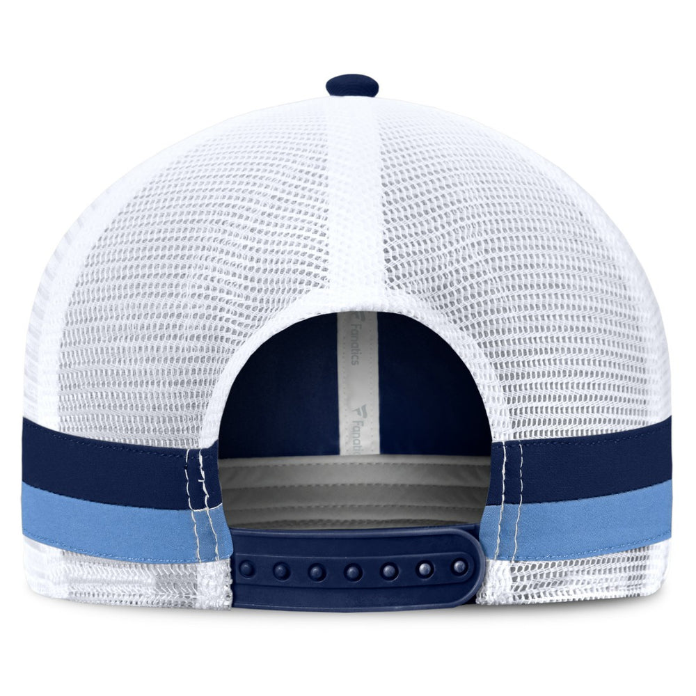 Fanatics Tennessee Titans Fundamentals Side Stripe Trucker Adjustable Hat Navy/White