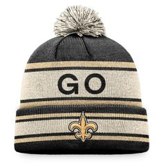 Fanatics New Orleans Saints Heritage Cuffed Knit Hat with Pom Black