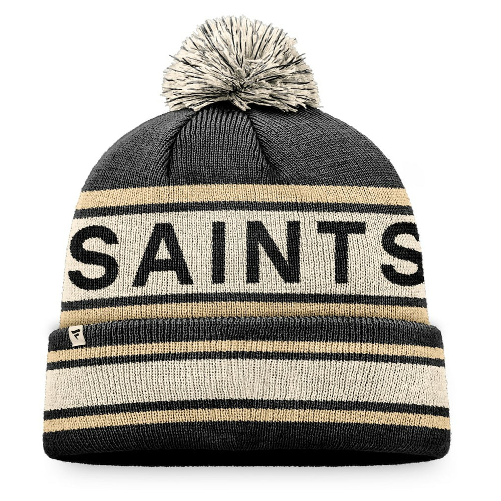 Fanatics New Orleans Saints Heritage Cuffed Knit Hat with Pom Black