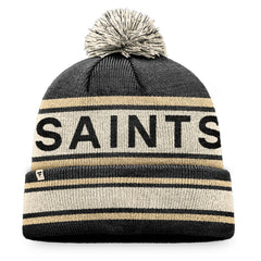 Fanatics New Orleans Saints Heritage Cuffed Knit Hat with Pom Black