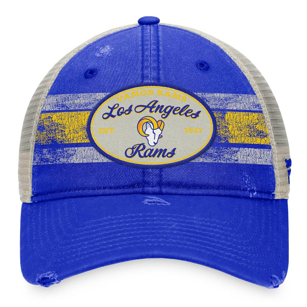 Fanatics Los Angeles Rams Heritage Trucker Adjustable Hat Royal/Natural