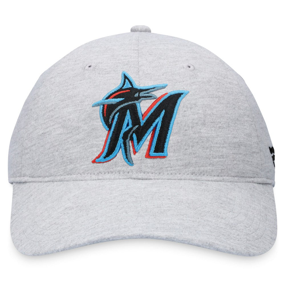 Miami Marlins Fanatics Logo Adjustable Hat - Heather Gray - Fanatics on Sale