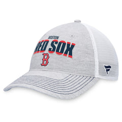 Boston Red Sox Fanatics Logo Trucker Adjustable Hat - Heather Gray/White - Fanatics Lifestyle