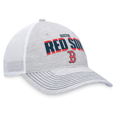 Boston Red Sox Fanatics Logo Trucker Adjustable Hat - Heather Gray/White - Fanatics Lifestyle