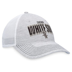Chicago White Sox Fanatics Logo Trucker Adjustable Hat - Heather Gray/White - Fanatics Discount