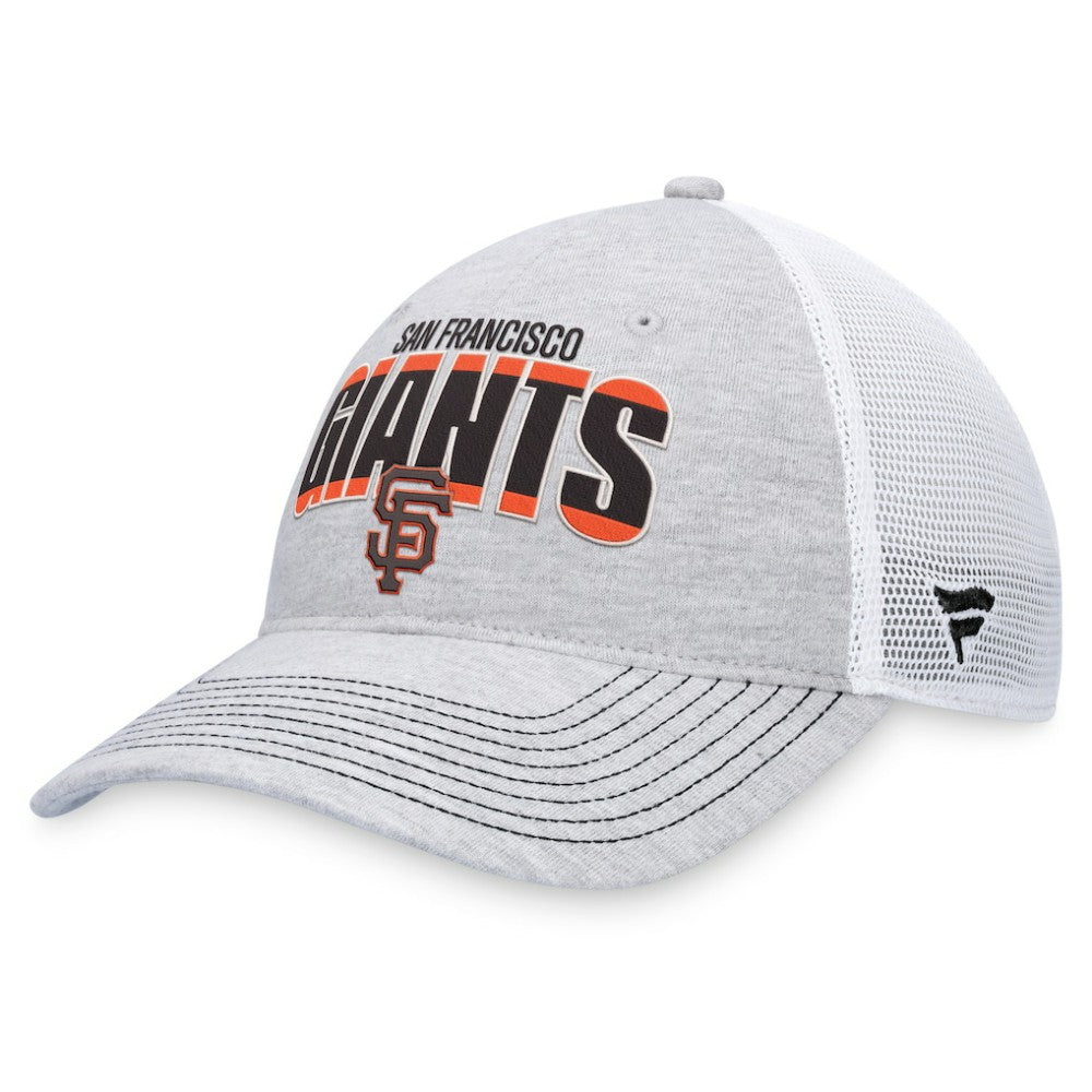 San Francisco Giants Fanatics Logo Trucker Adjustable Hat - Heather Gray/White - Fanatics Lifestyle