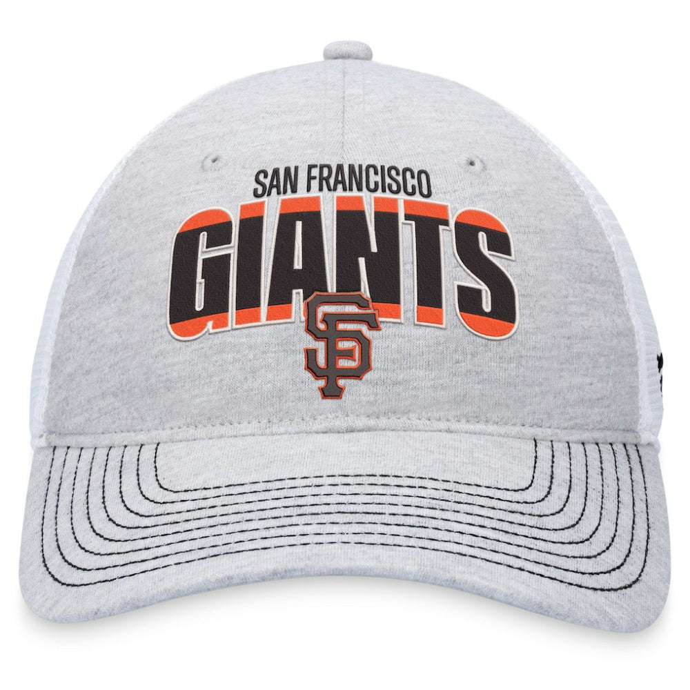 San Francisco Giants Fanatics Logo Trucker Adjustable Hat - Heather Gray/White - Fanatics Lifestyle