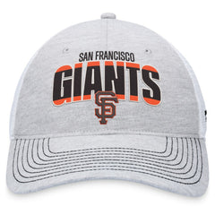 San Francisco Giants Fanatics Logo Trucker Adjustable Hat - Heather Gray/White - Fanatics Lifestyle