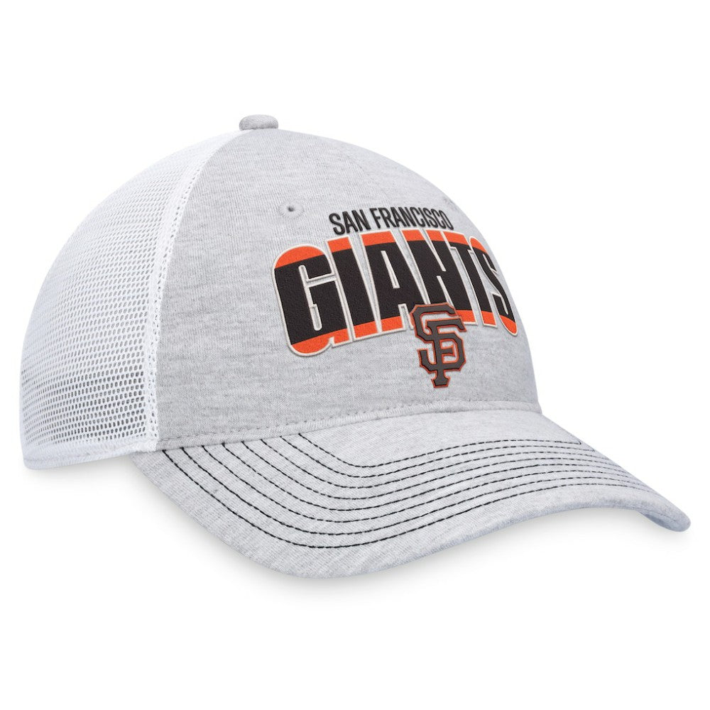 San Francisco Giants Fanatics Logo Trucker Adjustable Hat - Heather Gray/White - Fanatics Lifestyle