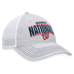 Washington Nationals Fanatics Logo Trucker Adjustable Hat - Heather Gray/White - Fanatics Lifestyle