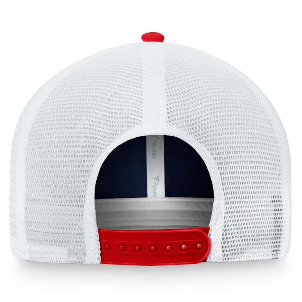 Boston Red Sox Fanatics Two-Tone Patch Trucker Adjustable Hat - Navy/Red - Fanatics Lifestyle