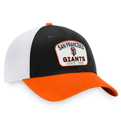 San Francisco Giants Fanatics Two-Tone Patch Trucker Adjustable Hat - Black/Orange - Fanatics on Sale