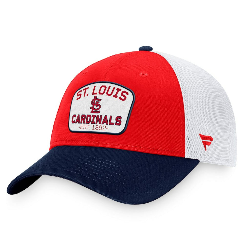 St. Louis Cardinals Fanatics Two-Tone Patch Trucker Adjustable Hat - Red/Navy - Fanatics Sale
