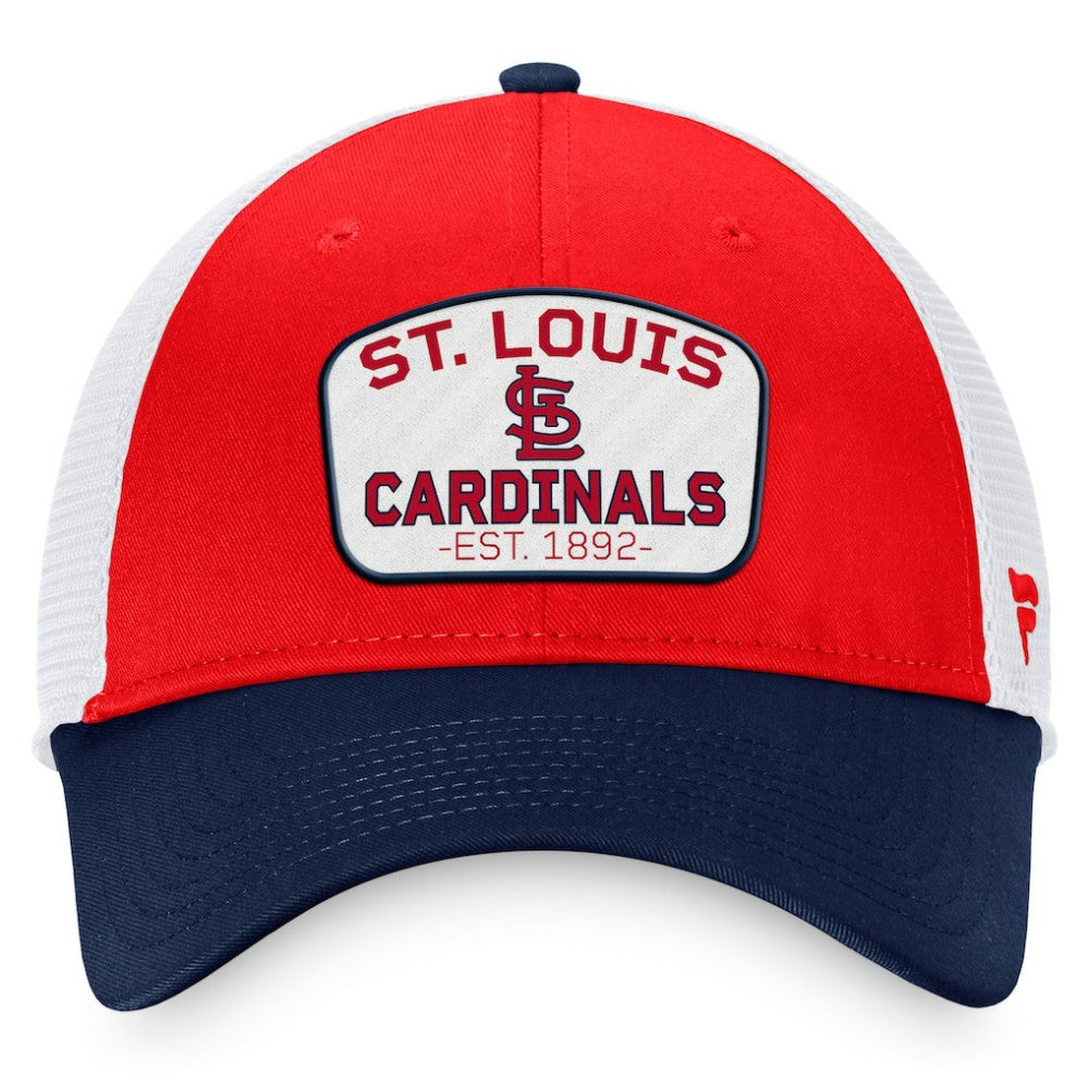 St. Louis Cardinals Fanatics Two-Tone Patch Trucker Adjustable Hat - Red/Navy - Fanatics Sale