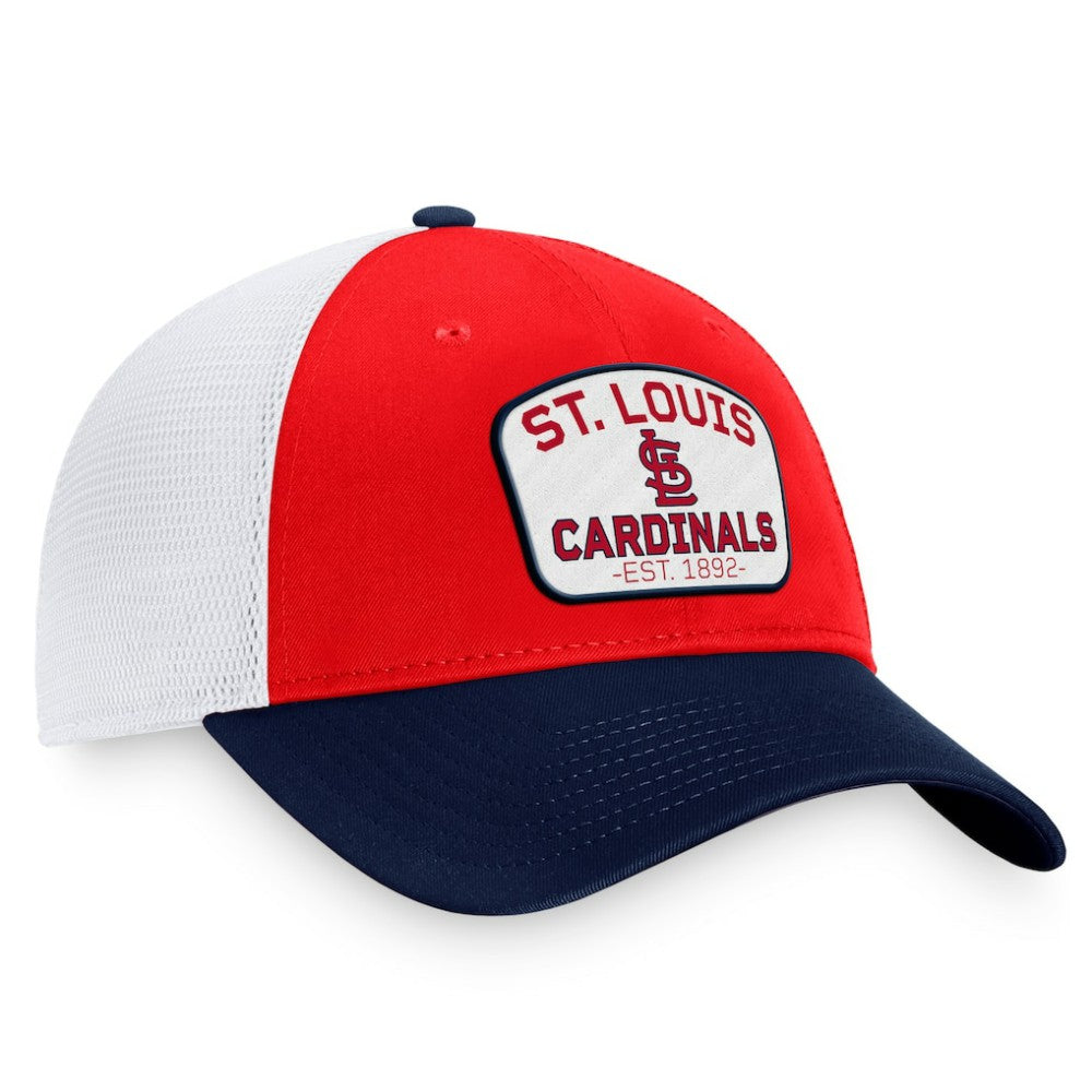 St. Louis Cardinals Fanatics Two-Tone Patch Trucker Adjustable Hat - Red/Navy - Fanatics Sale