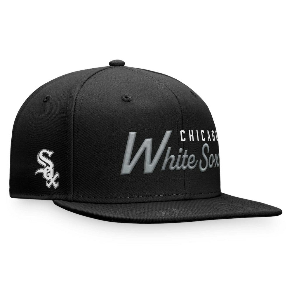 Chicago White Sox Fanatics Script Snapback Hat - Black - Fanatics Discount