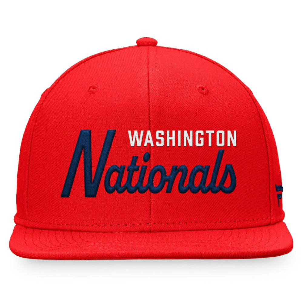 Washington Nationals Fanatics Script Snapback Hat - Red - Fanatics Online