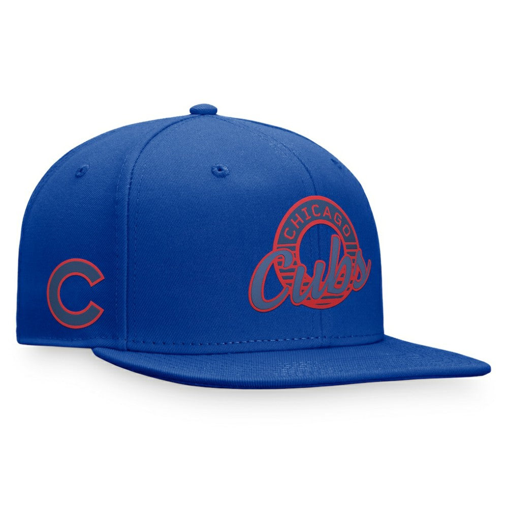 Chicago Cubs Fanatics Circle Script Snapback Hat - Royal - Fanatics Lifestyle