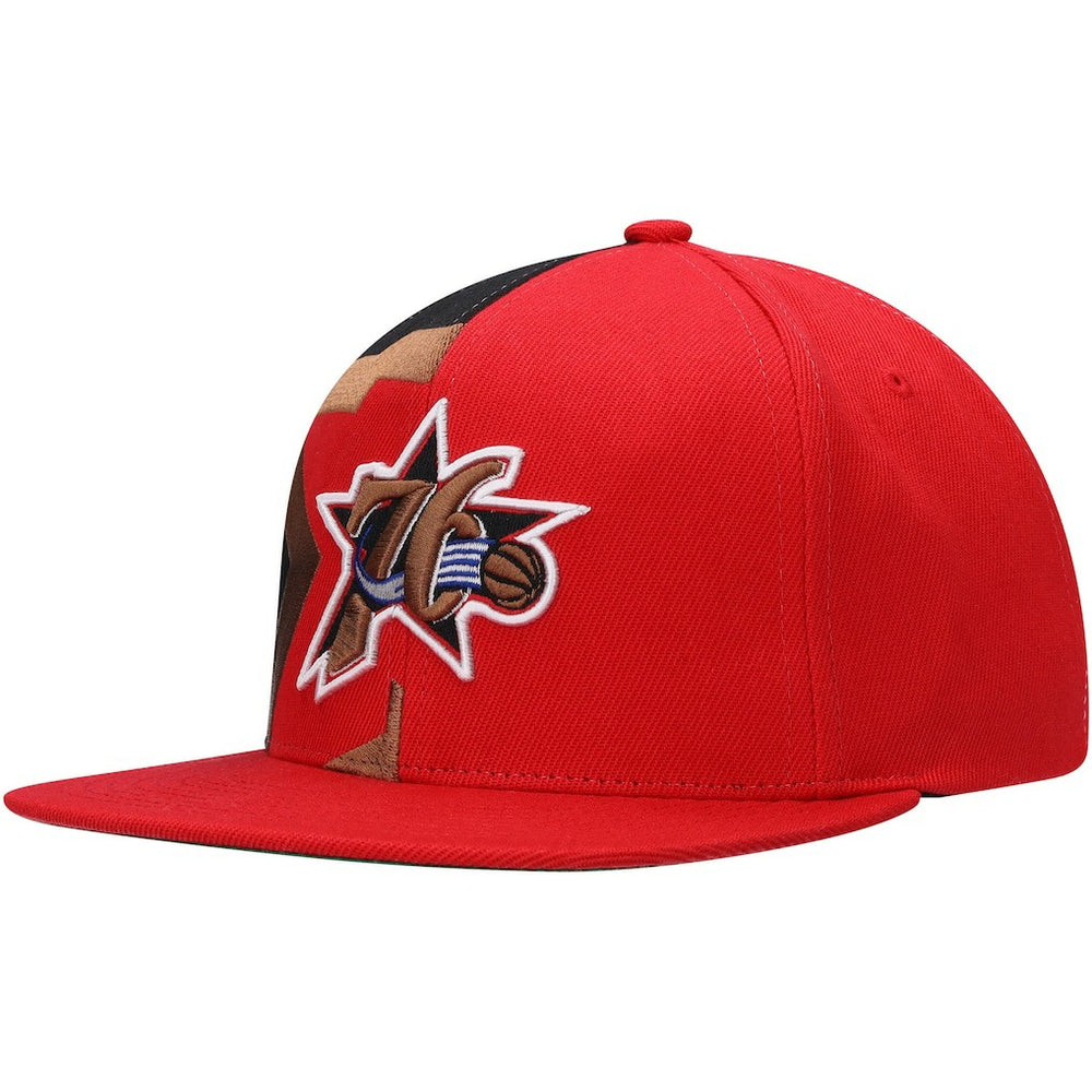 Philadelphia 76ers Hardwood Classics Retroline Snapback Hat Red | Mitchell & Ness