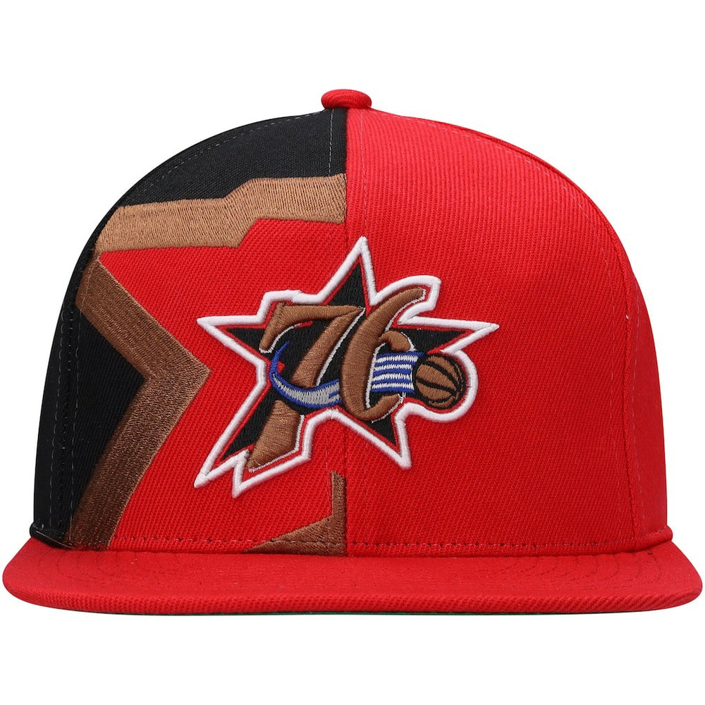 Philadelphia 76ers Hardwood Classics Retroline Snapback Hat Red | Mitchell & Ness