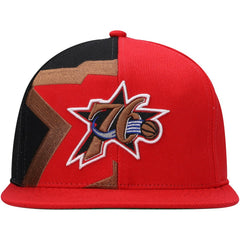 Philadelphia 76ers Hardwood Classics Retroline Snapback Hat Red | Mitchell & Ness