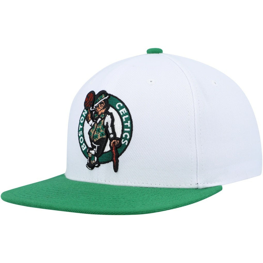 Boston Celtics Side Core 2.0 Snapback Hat White/Green | Mitchell & Ness Lifestyle