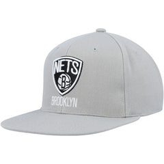 Brooklyn Nets Side Core 2.0 Snapback Hat Gray | Mitchell & Ness
