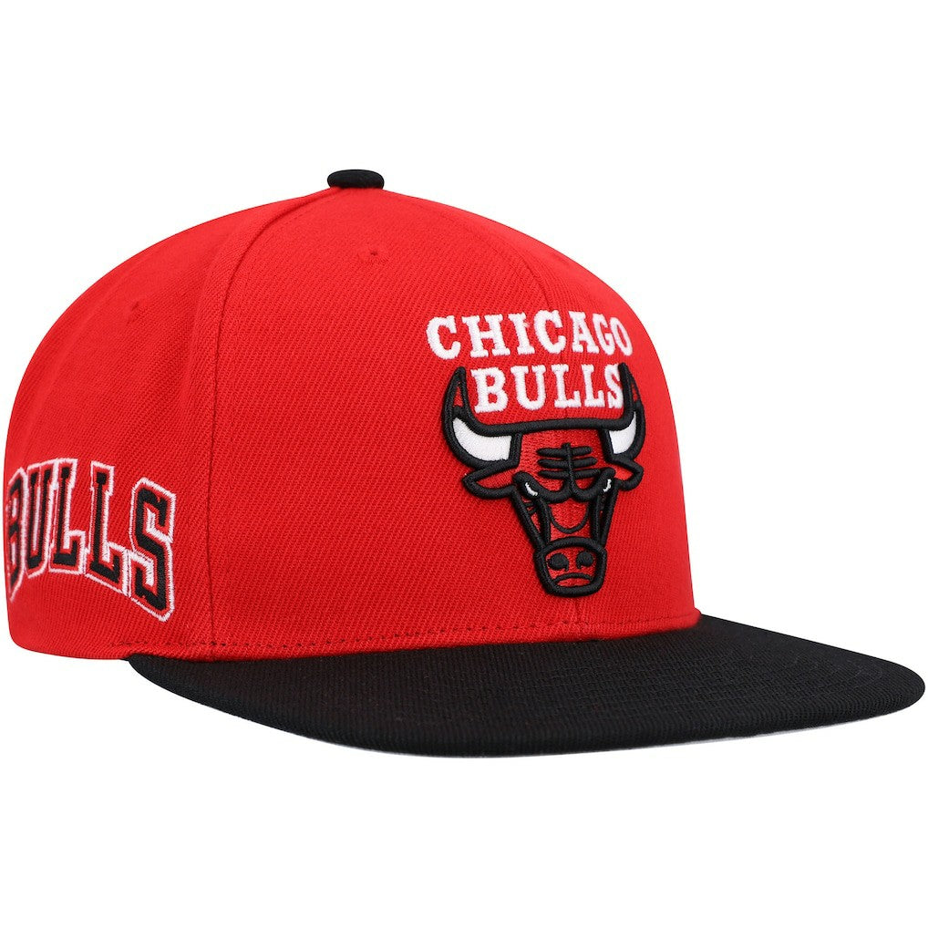 Chicago Bulls Side Core 2.0 Snapback Hat Red/Black | Mitchell & Ness outlet