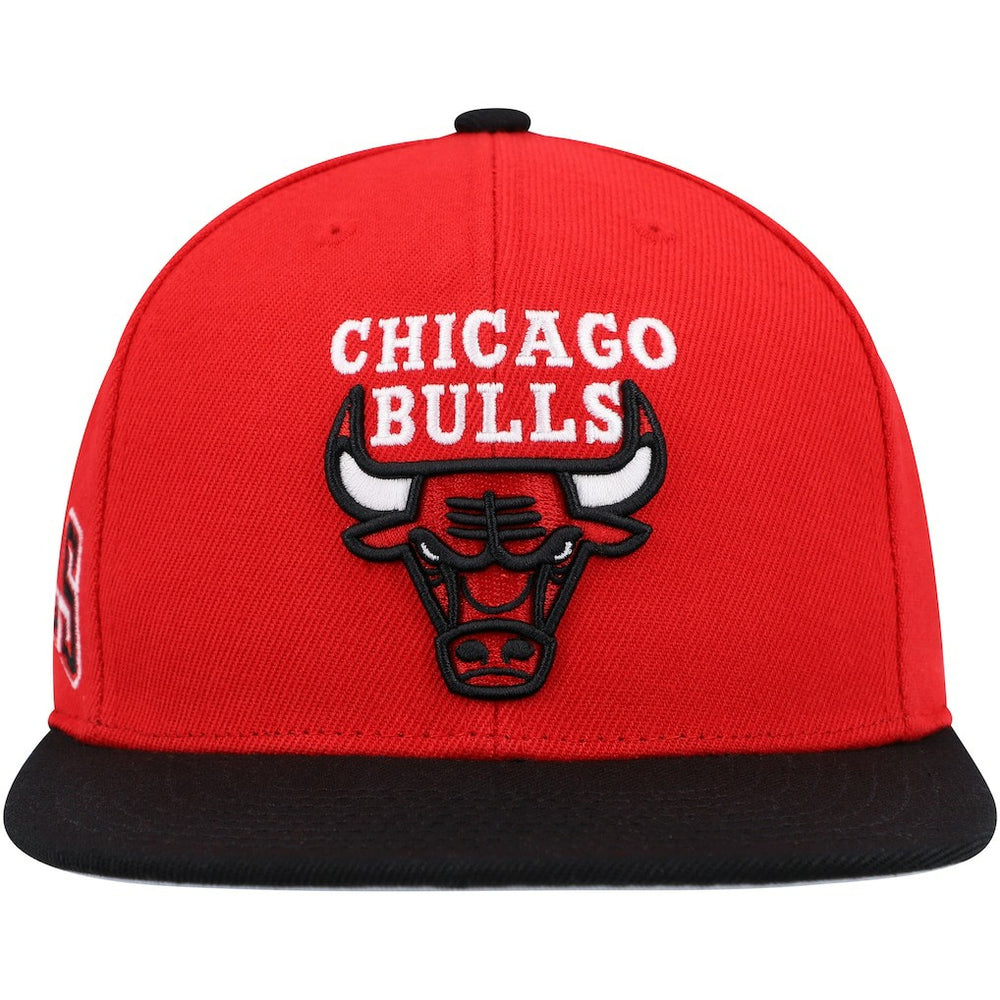 Chicago Bulls Side Core 2.0 Snapback Hat Red/Black | Mitchell & Ness outlet