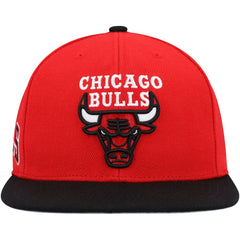 Chicago Bulls Side Core 2.0 Snapback Hat Red/Black | Mitchell & Ness outlet