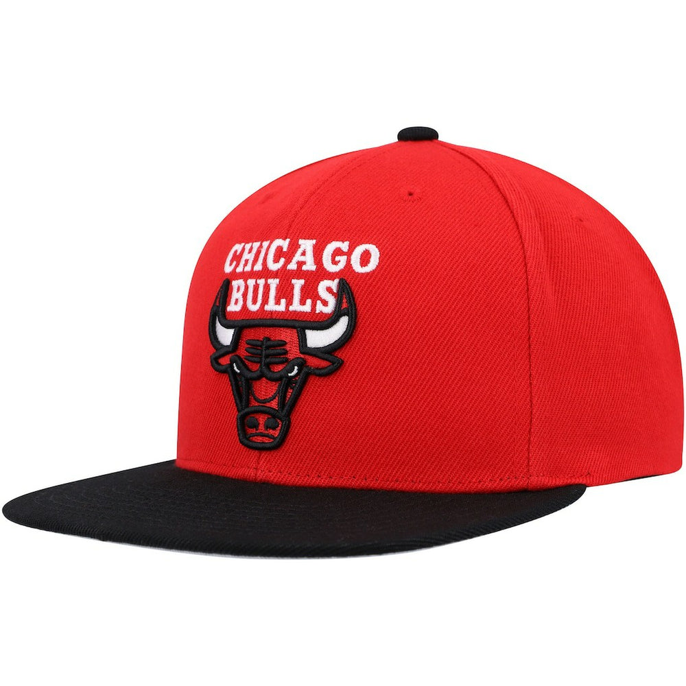 Chicago Bulls Side Core 2.0 Snapback Hat Red/Black | Mitchell & Ness outlet