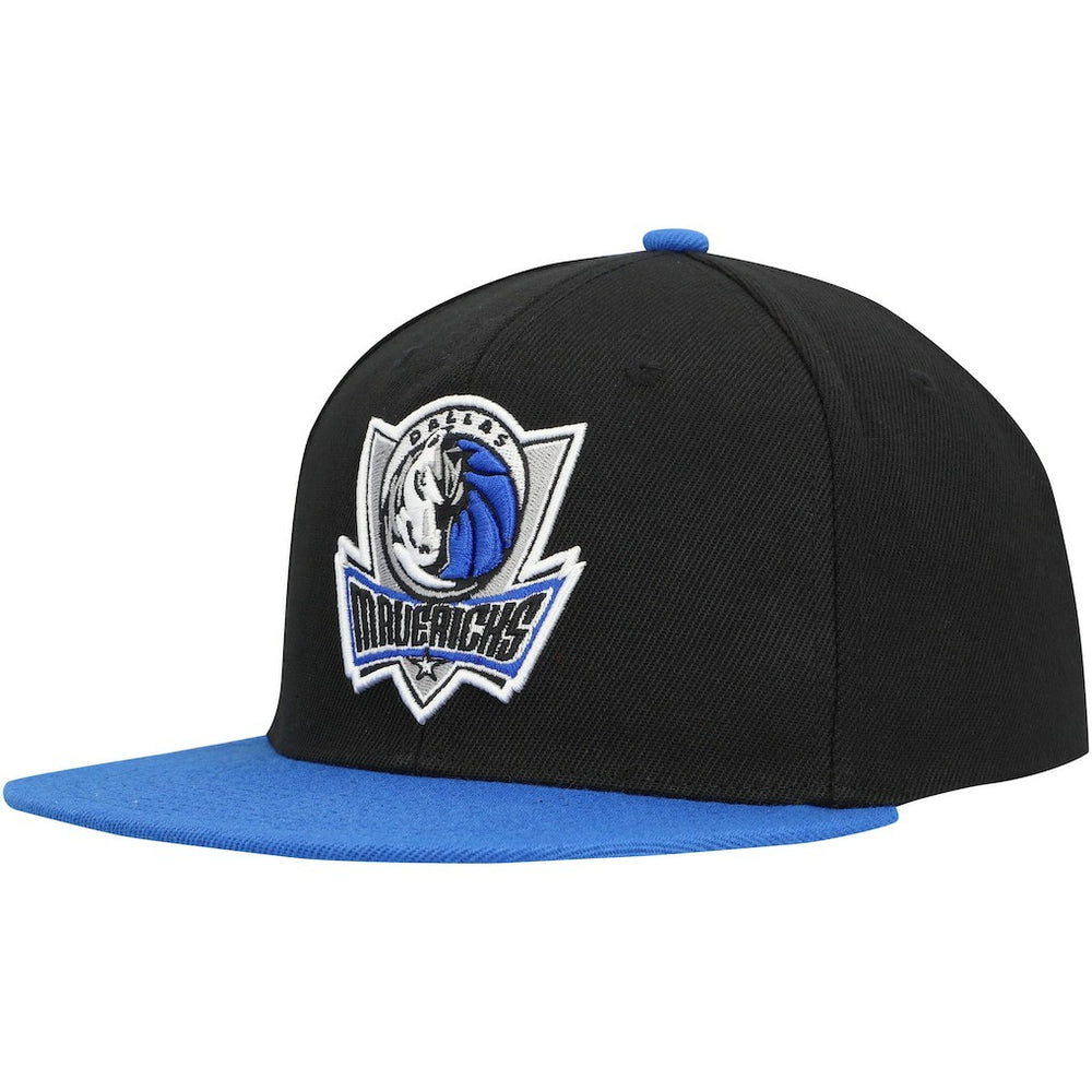 Dallas Mavericks Side Core 2.0 Snapback Hat for sale Black/Royal | Mitchell & Ness online