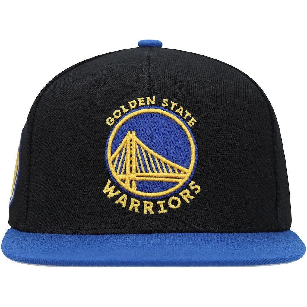 Golden State Warriors Side Core 2.0 Snapback Hat for sale Black/Royal | Mitchell & Ness Lifestyle