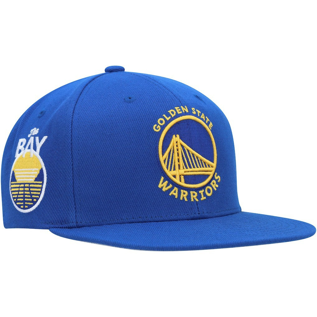 Golden State Warriors Side Core 2.0 Snapback Hat for sale Royal | Mitchell & Ness US