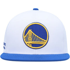 Golden State Warriors Side Core 2.0 Snapback Hat for sale White/Royal | Mitchell & Ness