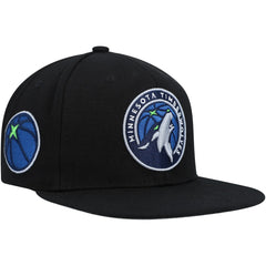 Minnesota Timberwolves Side Core 2.0 Snapback Hat Black | Mitchell & Ness