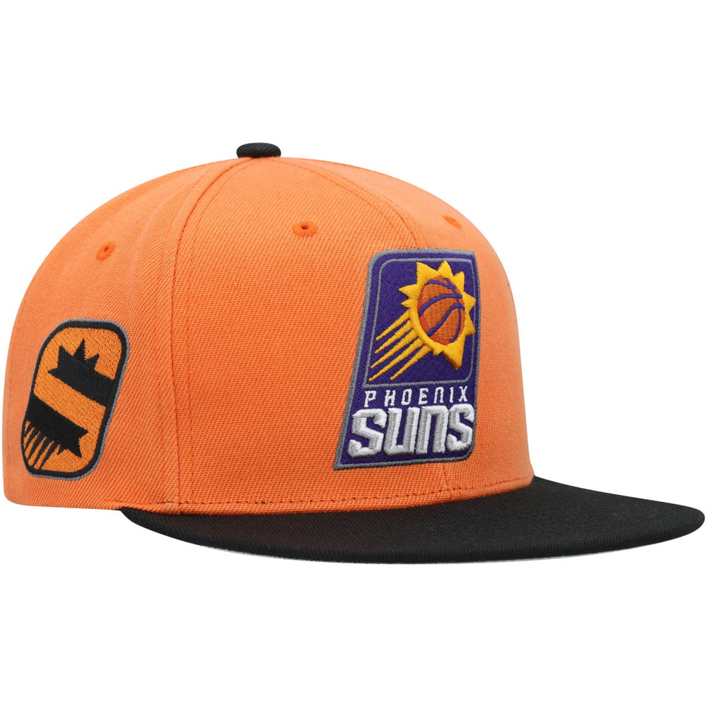 Phoenix Suns Side Core 2.0 Snapback Hat Orange/Black | Mitchell & Ness Near Me