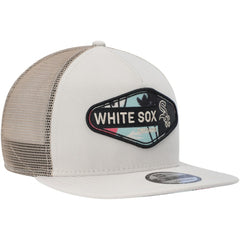 Chicago White Sox New Era Retro Beachin' Patch A-Frame Trucker 9FIFTY Snapback Hat - Natural - New Era Lifestyle