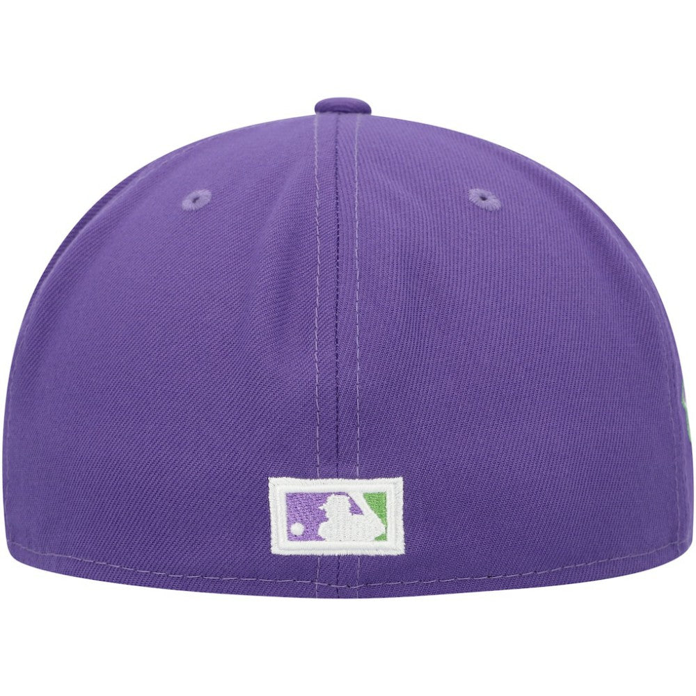 Atlanta Braves New Era Lime Side Patch 59FIFTY Fitted Hat - Purple - New Era on Sale