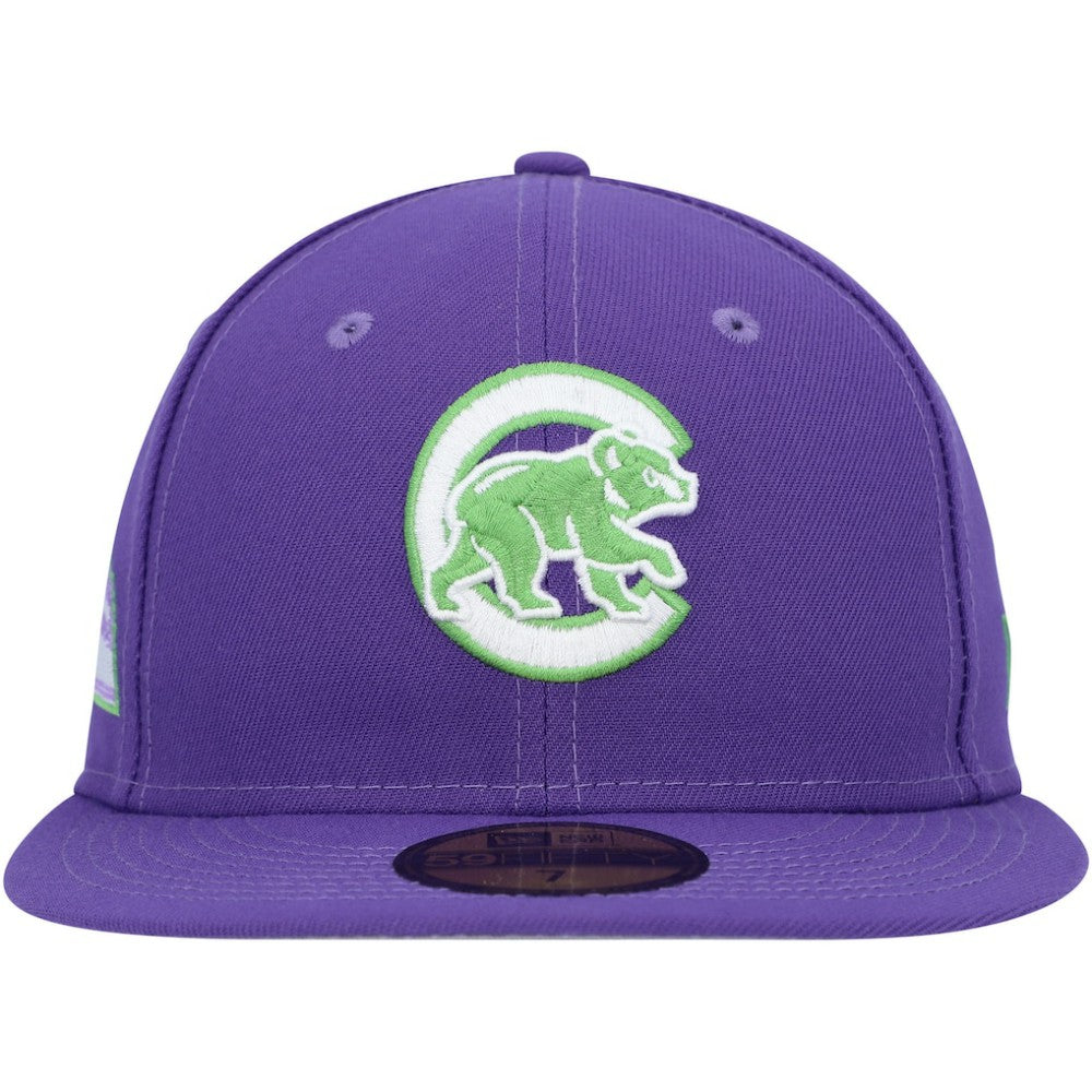 Chicago Cubs New Era Lime Side Patch 59FIFTY Fitted Hat - Purple - New Era on Sale