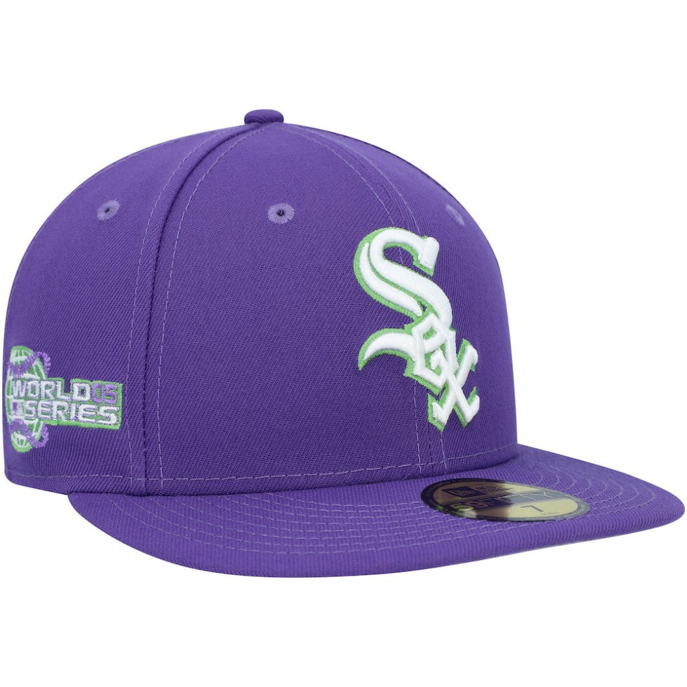 Chicago White Sox New Era Lime Side Patch 59FIFTY Fitted Hat - Purple - New Era Online