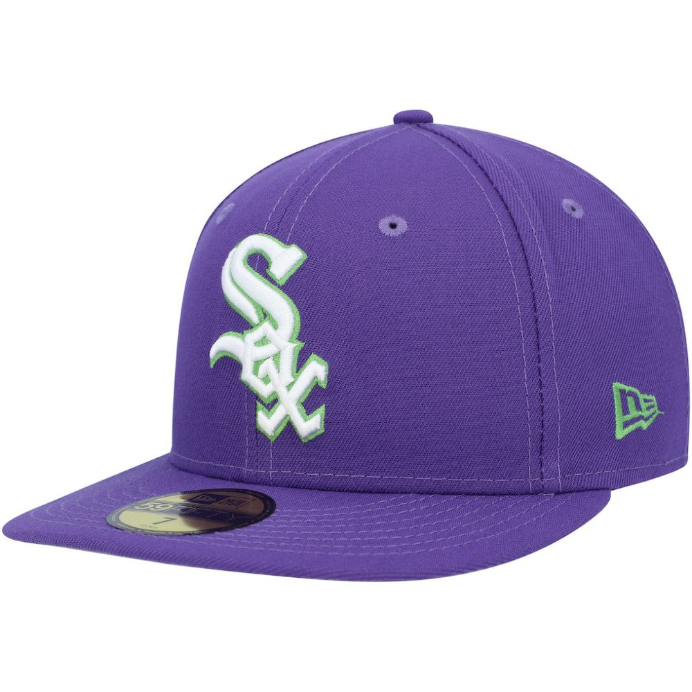 Chicago White Sox New Era Lime Side Patch 59FIFTY Fitted Hat - Purple - New Era Online