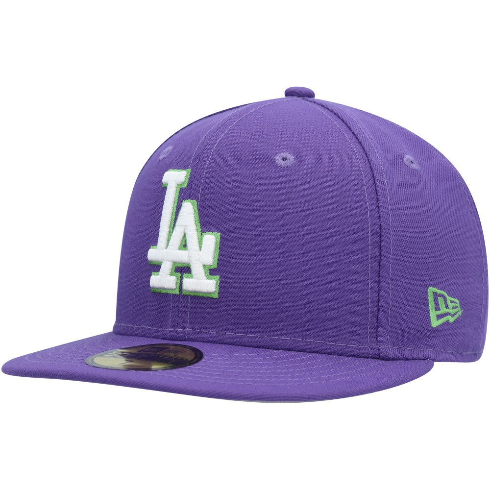 Los Angeles Dodgers New Era Lime Side Patch 59FIFTY Fitted Hat - Purple - New Era Lifestyle