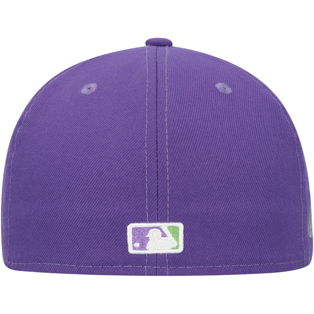 Miami Marlins New Era Lime Side Patch 59FIFTY Fitted Hat - Purple - New Era on Sale